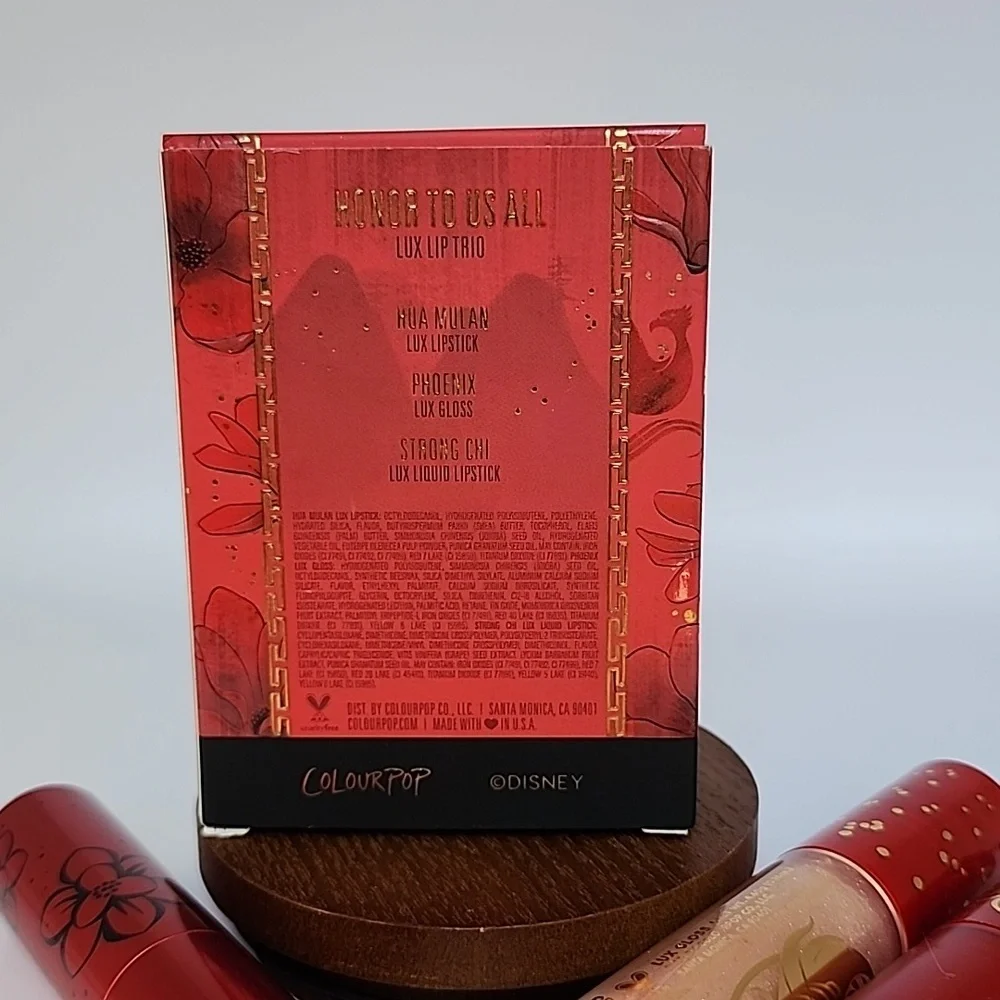 Colourpop Mulan Lux Lip Trio Honor To Us All - Hua Mulan, Phoenix, & Str…